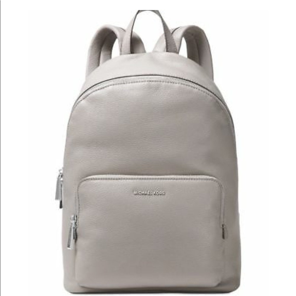Michael Kors Wythe Leather Backpack Bag Pearl Grey